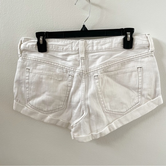 Free People Romeo Rolled Mid rise white button fly shorts - Picture 4 of 5
